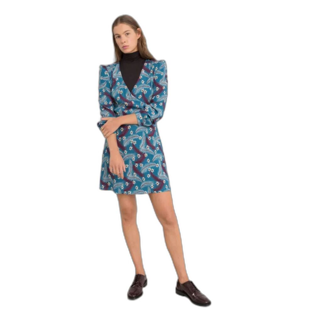 Paris Atelier & Other Stories Womens Long Sleeve Feather Print Floral Dress Sz 0